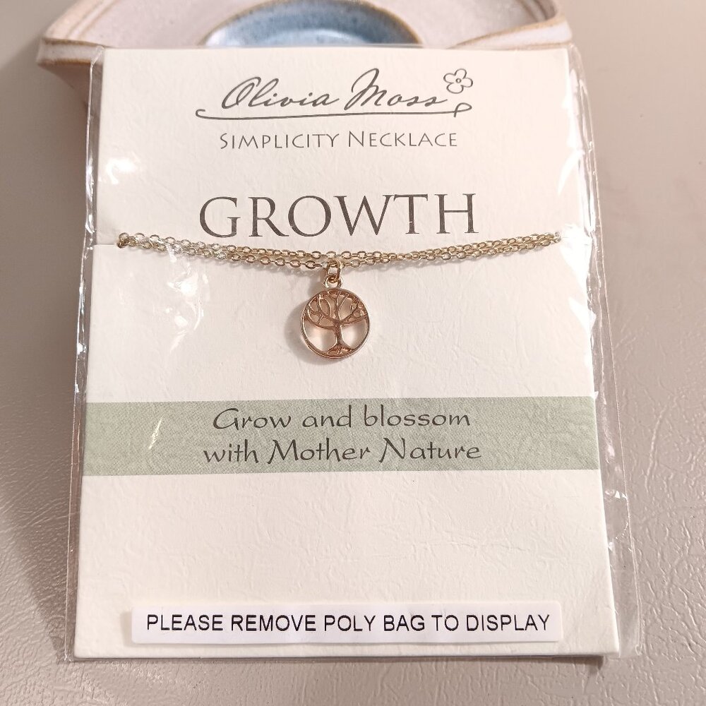 Olivia Moss Simplicity Necklace w/ 'Growth' tree charm - NWT